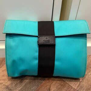 Gucci Turquoise Blue W/ Black Band Clutch